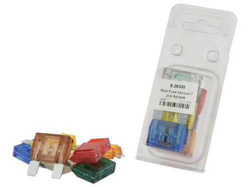 Bezpiecznik płaski Maxi 20, 30, 40, 50, 60, 70, 80 Ampery zacisk x 7 szt agropak S.26300 - Intertraktor