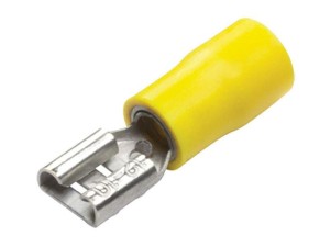 Końcówka na Kabel, Double Grip - Żeński, 6.3mm, żółty (4.0 - 6.0mm) S.163568