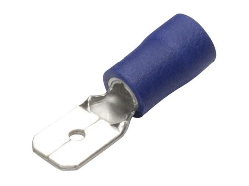 Końcówka na Kabel, Double Grip - Męski, 6.3mm, Niebieska (1.5 - 2.5mm) S.163562 - Intertraktor