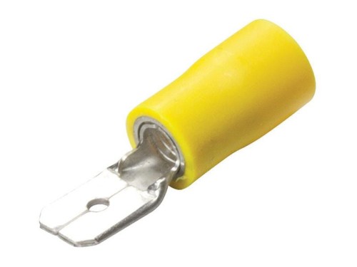 Końcówka na Kabel, Double Grip - Męski, 6.3mm, żółty (4.0 - 6.0mm) S.163572 - Intertraktor