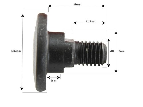 Śruba nożyka- M10x28mm - Zastępuje Kidd, Kuhn, Vicon Zastępuje: 56150100K S.78372 - Intertraktor