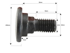 Śruba nożyka- M12x35mm - Zastępuje Taarup, Kverneland Zastępuje: 56.403.00 S.78395