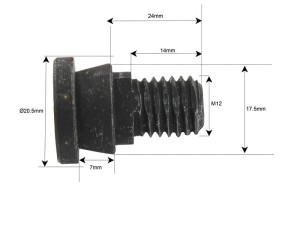 Śruba nożyka- M12x24mm - Zastępuje Pottinger Zastępuje: 119013 S.130999