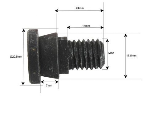 Śruba nożyka- M12x24mm - Zastępuje Pottinger Zastępuje: 119013 S.130999 - Intertraktor