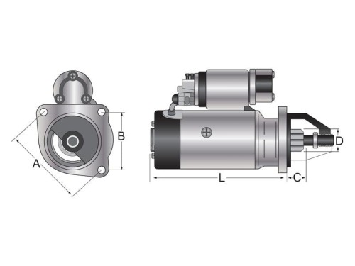 Rozrusznik - 12V, 3.2Natężenie, z kołem redukcyjnym (Sparex) S.164324 - Intertraktor