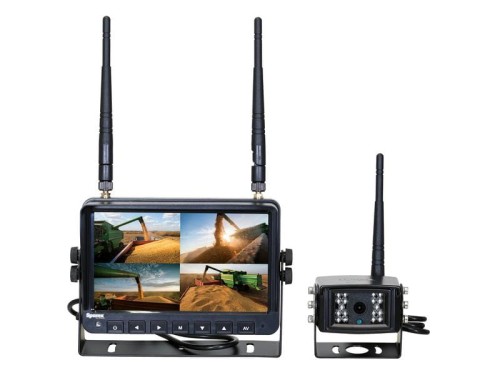 System kamerowy bezprzewodowy z 1 x 7'' Digital Wireless 4QUAD split HD monitor with audio and DVR function, 1 x CMOS digital wireless camera with microphone, 1 x zdejmowana osłona przeciwsłoneczna, 1 S.166337 - Intertraktor