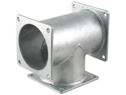 Trójnik z trzema kołnierzami czworokątnymi ocynk 6'' (150mm) (galvanizado) S.136701 - Intertraktor