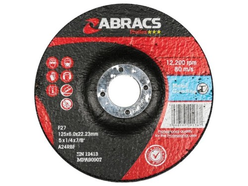 Tarcza do szlifowania metalu 125mm x 6mm x 22.23mm A24RBF S.11872 - Intertraktor