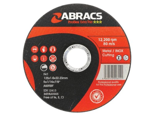 Tarcza Metall Ø125 x 1.6 x 22.23mm A60TBF S.13348 - Intertraktor