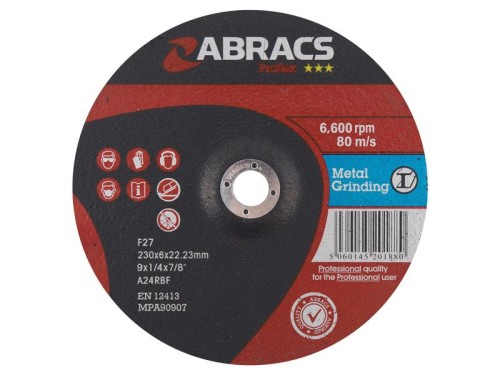 Tarcza do szlifowania metalu 230mm x 6mm x 22mm A24RBF S.14229 - Intertraktor