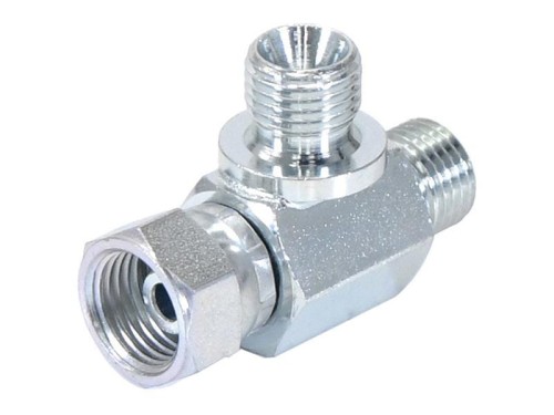 Trójnik hydrauliczny 1/4'' BSP Męski x 1/4'' BSP Obrotowa żeńska x 1/4'' BSP Męski S.12035 - Intertraktor