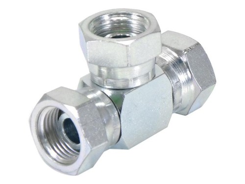 Trójnik hydrauliczny 1/2'' BSP Obrotowa żeńska x 1/2'' BSP Obrotowa żeńska x 1/2'' BSP Obrotowa żeńska S.12800 - Intertraktor