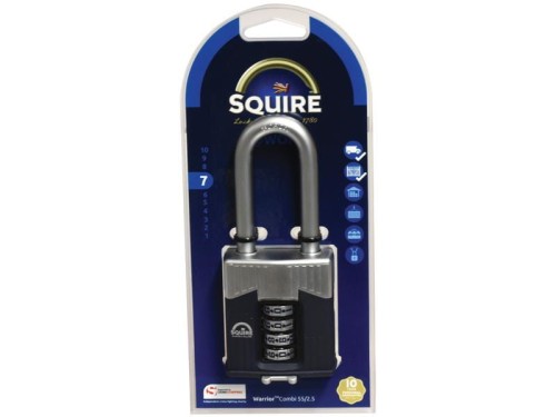 Squire 55/2.5 COMBI Kłódka Warrior, Szerokość: 55mm (Stopień bezpieczeństwa: 7) S.129878 - Intertraktor