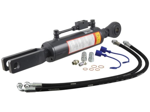 Wieszak hydrauliczny poziomujący (Dostarczany z: przewodami) - Kula Ø 28mm - Widełki Otwór Ø 32mm - Długość min: 710mm, średnica cylindra: 90mm. S.153742 - Intertraktor