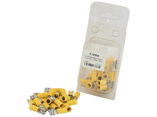 Końcówka na Kabel, Double Grip - Żeński, 6.3mm, żółty (4.0 - 6.0mm) (agropak 25 szt) S.163606 - Intertraktor