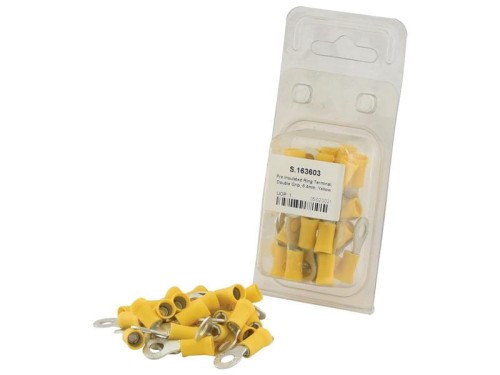 Końcówka na Kabel, Double Grip, 6.4mm, żółty (4.0 - 6.0mm) (agropak 25 szt) S.163603 - Intertraktor
