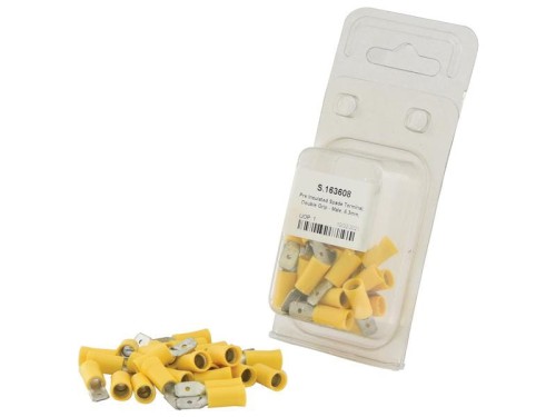 Końcówka na Kabel, Double Grip - Męski, 6.3mm, żółty (4.0 - 6.0mm) (agropak 25 szt) S.163608 - Intertraktor