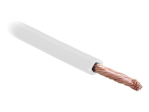 żyłowy kabel elektryczny - 1 Rdzeń, 1.5mm² Przewód, Biały (Długość: 10M) S.25974 - Intertraktor