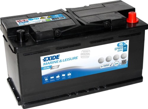 Akumulator EXIDE DUAL AGM EP800 95Ah 850A P+ Prawy Plus EP 800 - Intertraktor