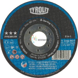 Tarcza do cięcia stal / inox Premium 2in1 Tyrolit, płaska,, 115 x 2,5 mm 872338